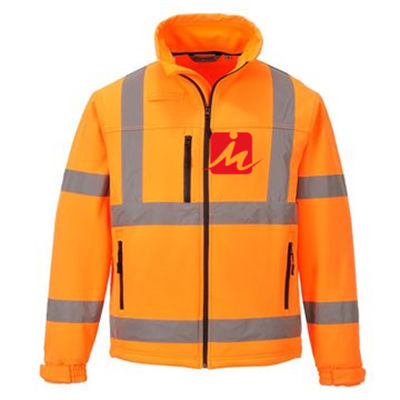 EN471 Odzież o wysokiej widoczności Miękka odblaskowa kurtka bezpieczeństwa Softshell