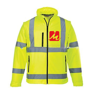 EN471 Odzież o wysokiej widoczności Miękka odblaskowa kurtka bezpieczeństwa Softshell