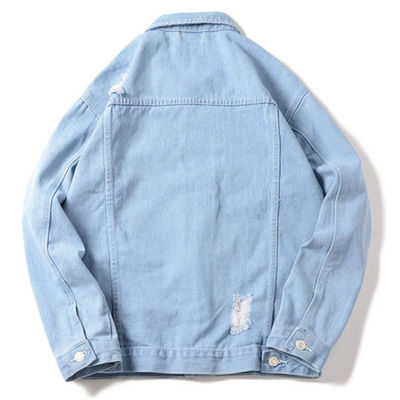 Poliester Bawełna Haft Denim Kurtki Streetwear Casualowa kurtka jeździecka