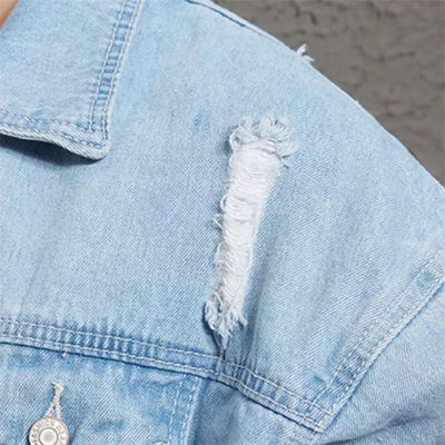 Poliester Bawełna Haft Denim Kurtki Streetwear Casualowa kurtka jeździecka