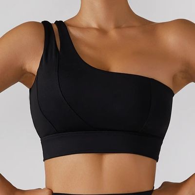 Pojedynczy ukośny pasek na ramię Kobiety Joga Fitness Bielizna Rurka podtrzymująca o wysokim wpływie