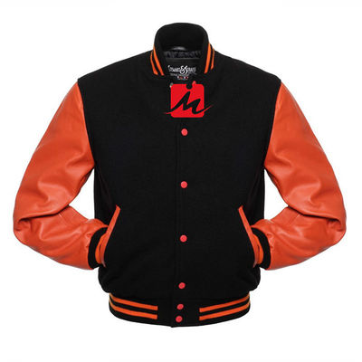 Oddychające kurtki dżinsowe z haftem Niestandardowa kurtka baseballowa z długim rękawem