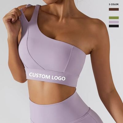Pojedynczy ukośny pasek na ramię Kobiety Joga Fitness Bielizna Rurka podtrzymująca o wysokim wpływie